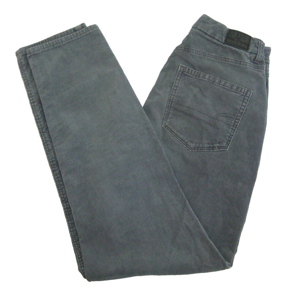 AMERICAN EAGLE Women's (Size 6) Gray Corduroy Pants 5 Pockets Jeans Stretch Fit